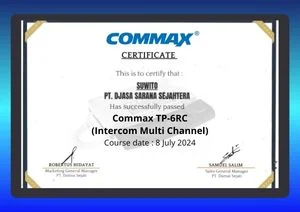 Certificate PT. DSS as Dealer of PABX Commax