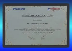 Certificate PT. DSS as Dealer of PABX Panasonic
